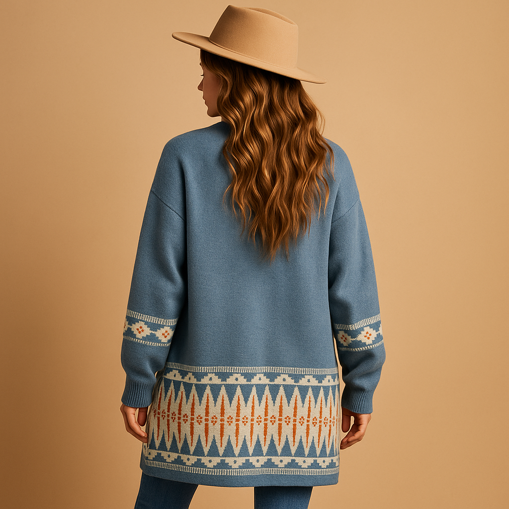 Gilet jacquard bohème pour femme
