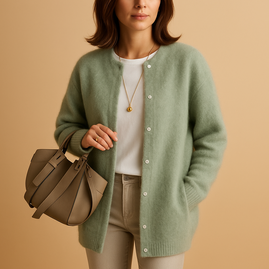Gilet tricoté femme léger à boutons et manches longues