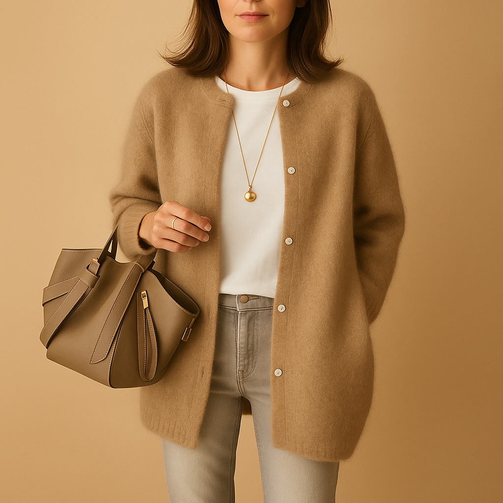 Gilet tricoté femme léger à boutons et manches longues