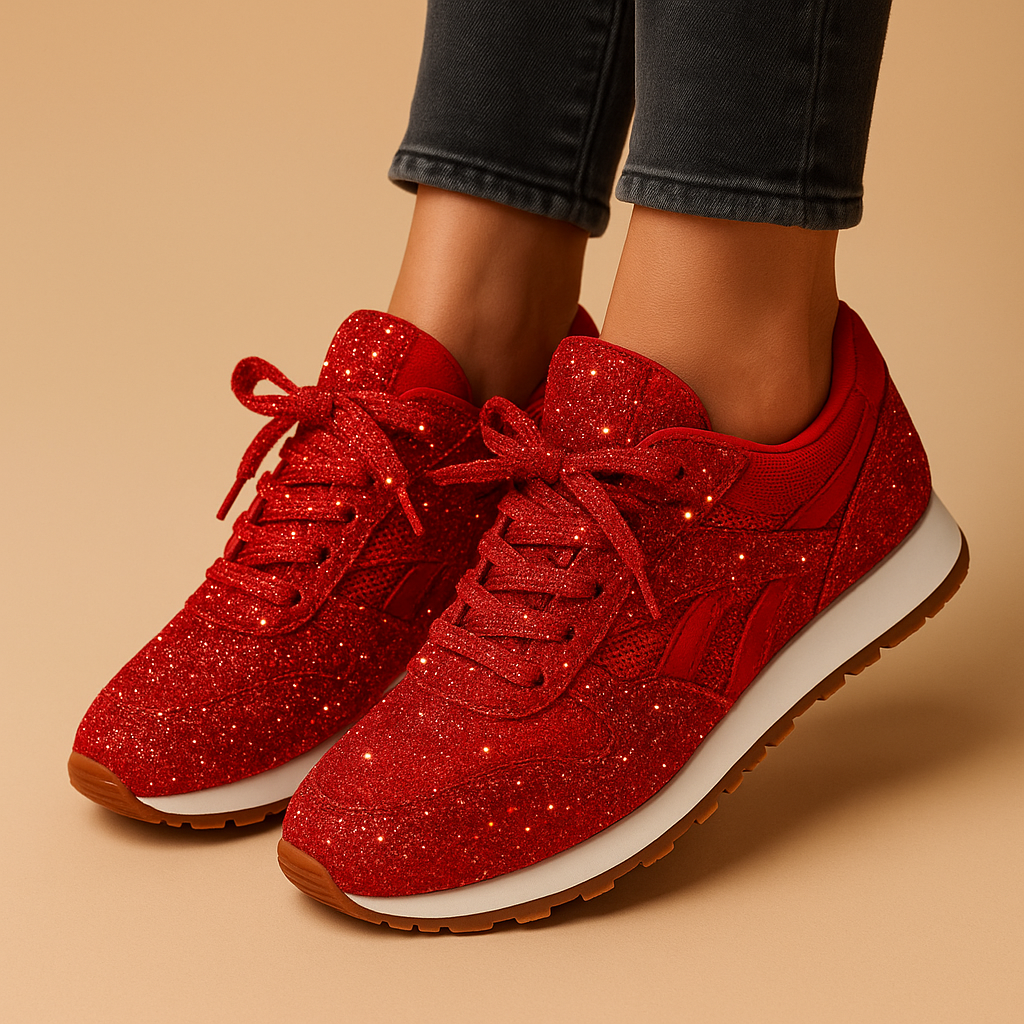 Baskets femme à paillettes brillantes – confort et style