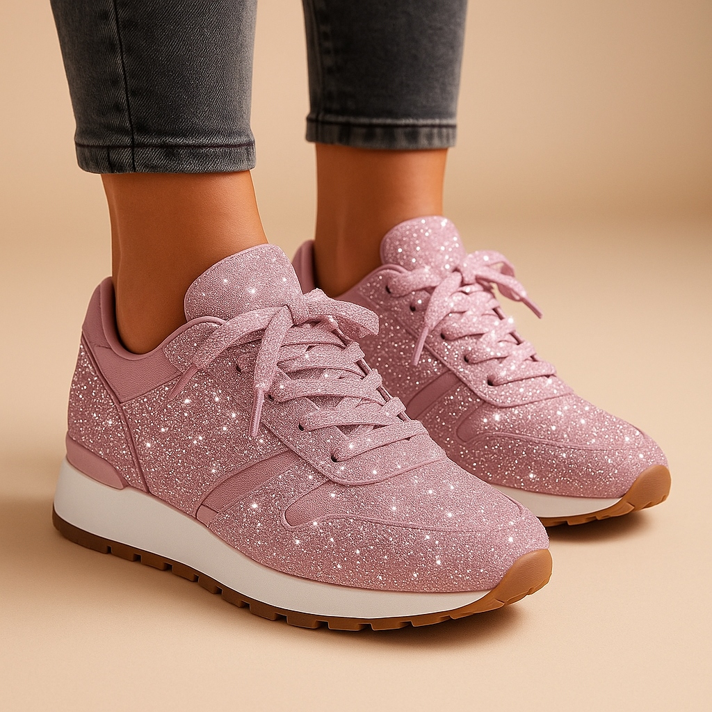 Baskets femme à paillettes brillantes – confort et style