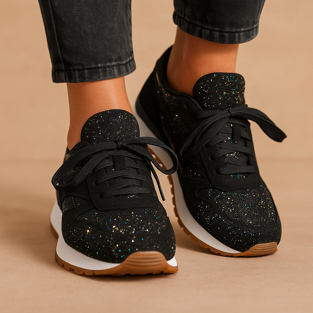 Baskets femme à paillettes brillantes – confort et style