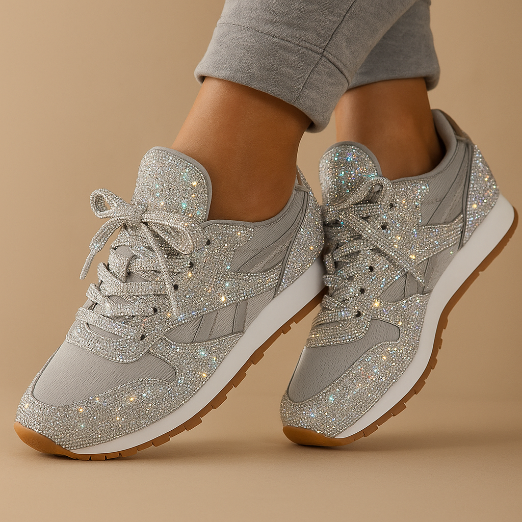 Baskets femme à paillettes brillantes – confort et style