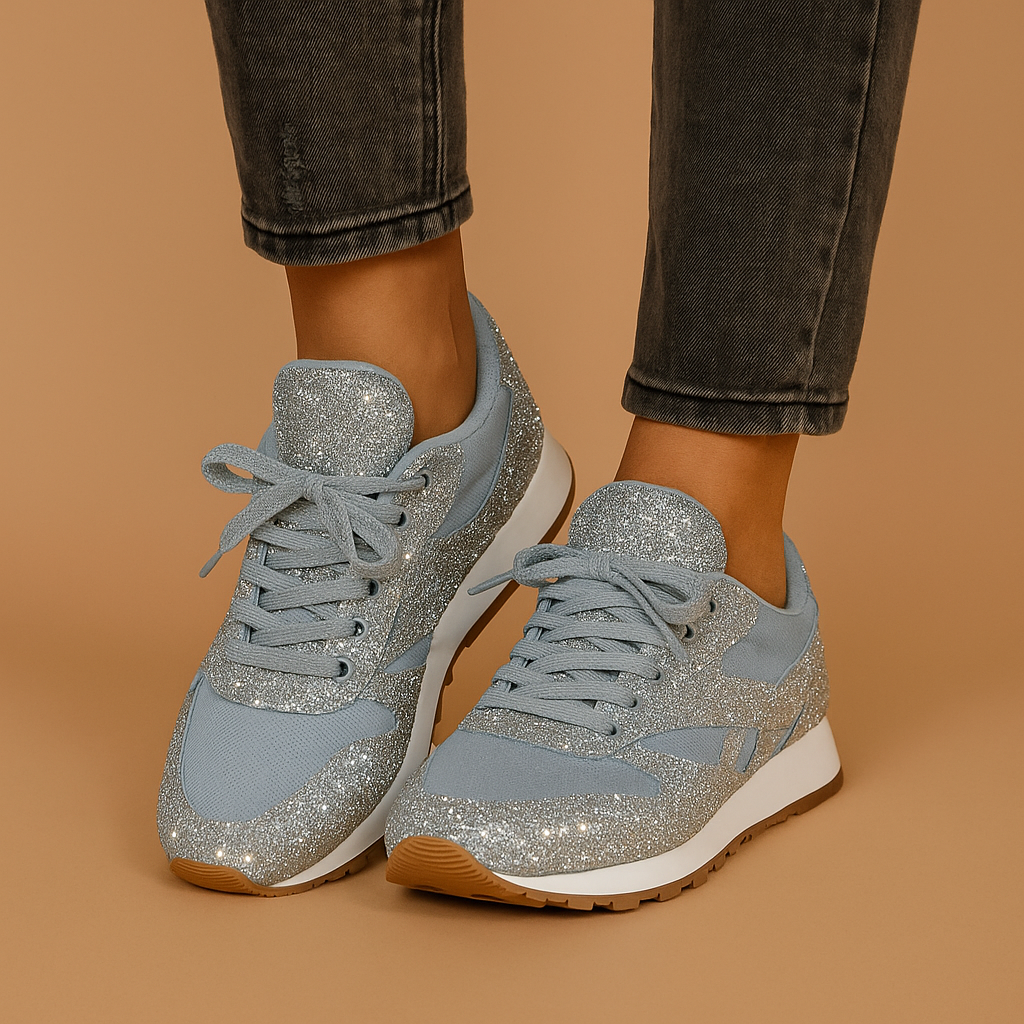 Baskets femme à paillettes brillantes – confort et style