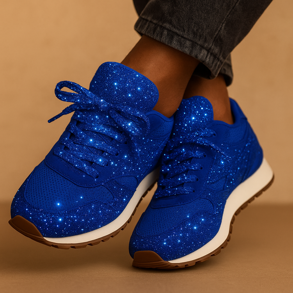 Baskets femme à paillettes brillantes – confort et style