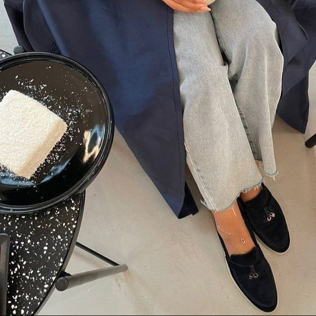 Mocassins en suède de luxe pour femme