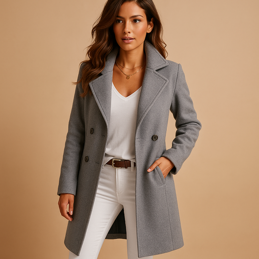 Manteau long élégant pour femme avec boutons